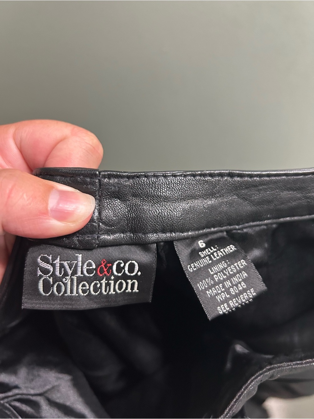 Vintage 100% leather pants wide leg straight black high rise - Picture 3 of 5